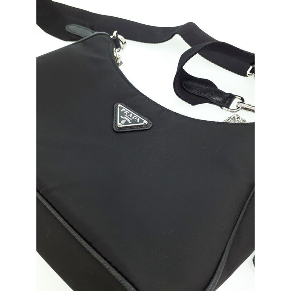 Prada ReEdition 2005 Saffiano Leather Chain Shoulder Bag Black - Picture 6 of 9